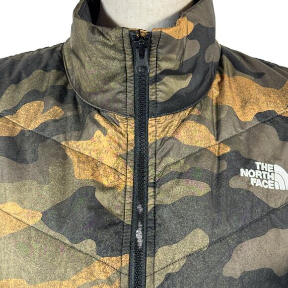 North Face Womens Large Tamburello Vest Camo Full-Zip Pockets Mid-Layer Drop Hem - Picture 2 of 11